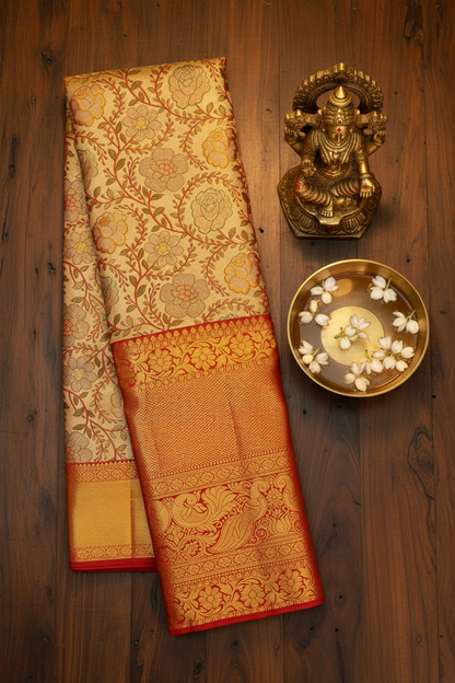 Classy Multi-color Kanchipuram Silk Saree