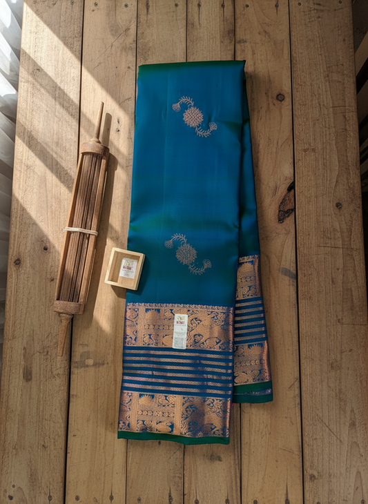 Exotic Blue Kanchipuram Silk Saree