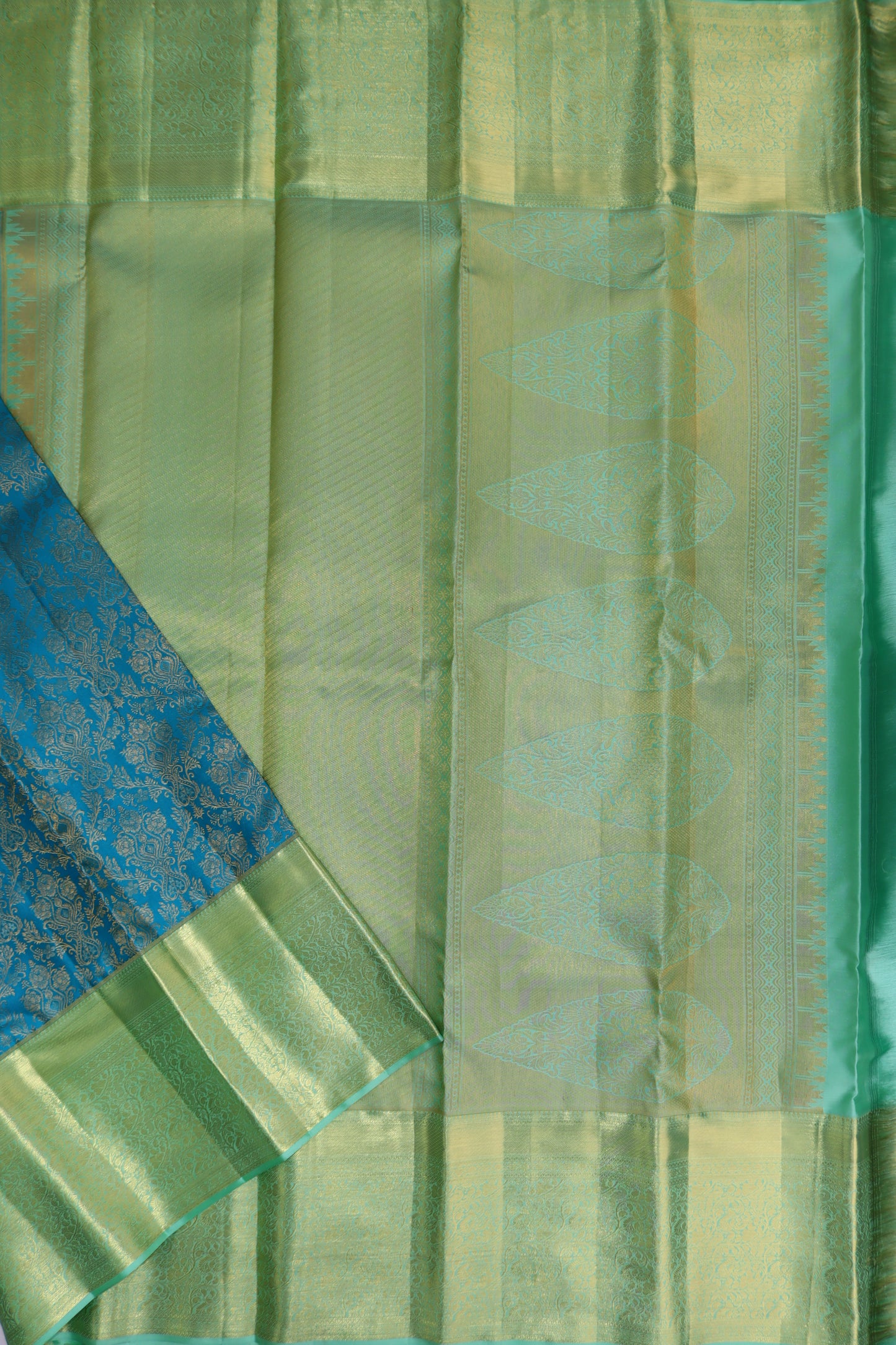 Classy Blue Kachipuram Silk saree