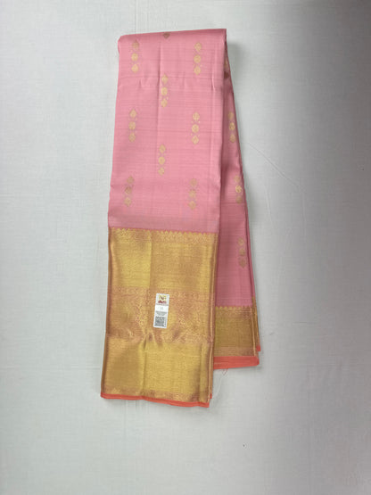 Classic Baby Pink Kanchipuram Silk Saree