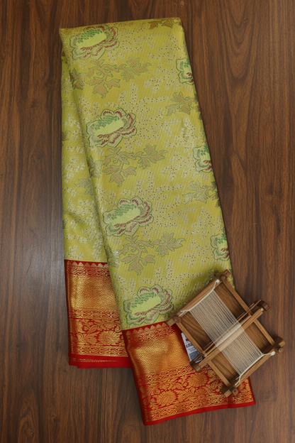 Exotic Yellow Kachipuram Silk saree