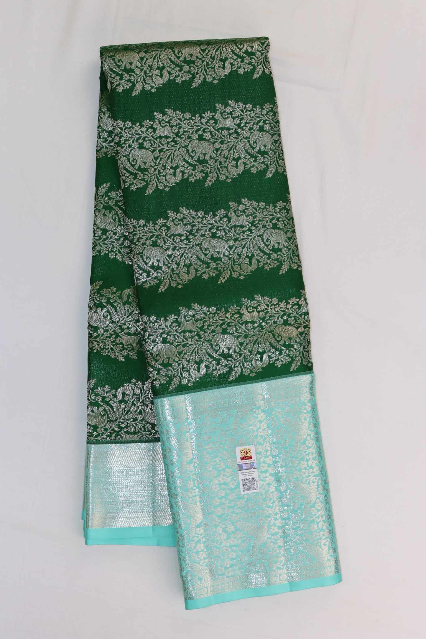 Rich Green Kachipuram Silk saree