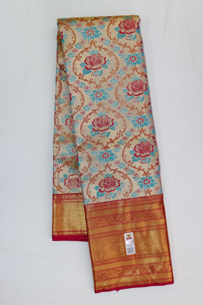 Beautiful Multi-color Kanchipuram Silk Saree - My First Saree