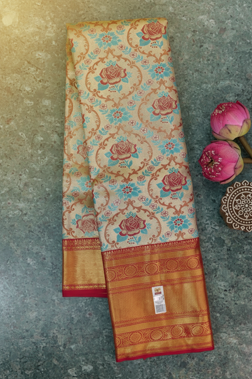 Beautiful Multi-color Kanchipuram Silk Saree