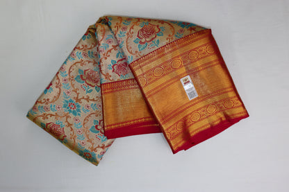 Beautiful Multi-color Kanchipuram Silk Saree