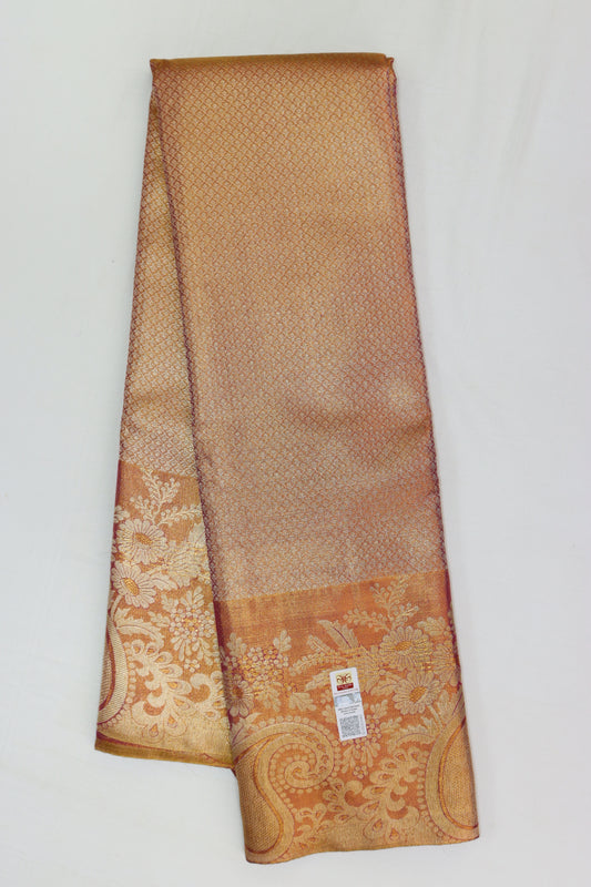 Trendy Chacolate Brown Kachipuram Silk saree From Weavers and Best on Online