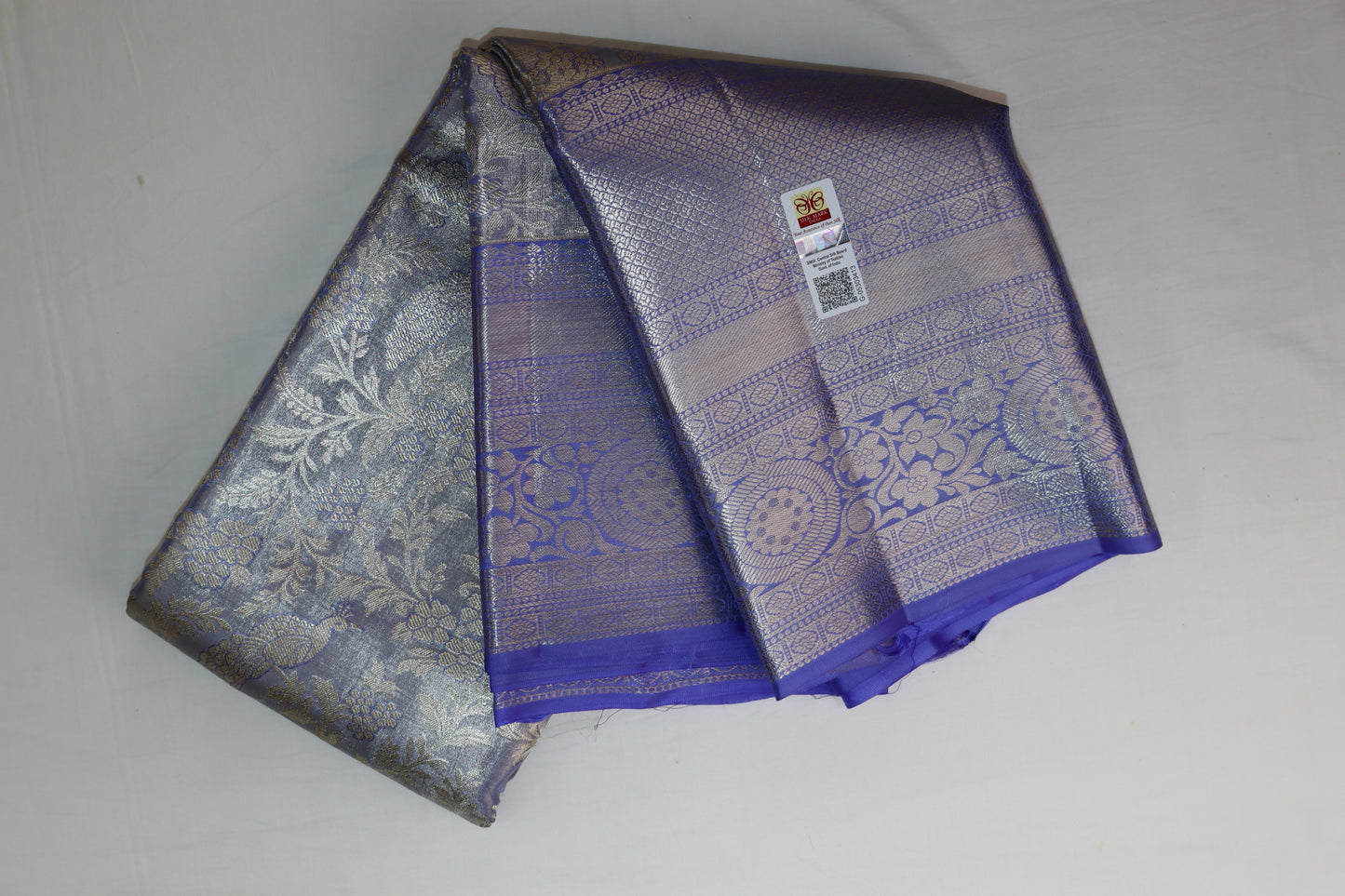 Rich Pastel Blue Kanchipuram Silk Saree