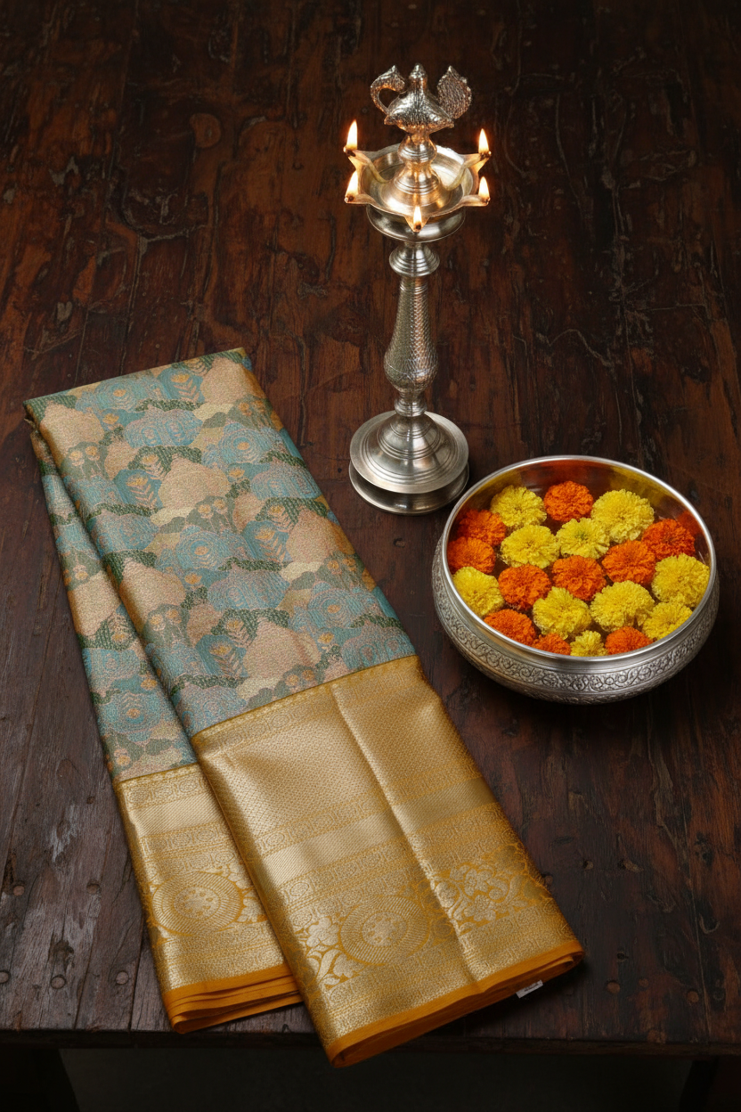Rich Multi-Pastel Kanchipuram Silk Saree