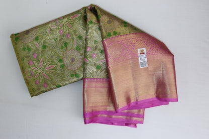 Trendy Green Kachipuram Silk saree