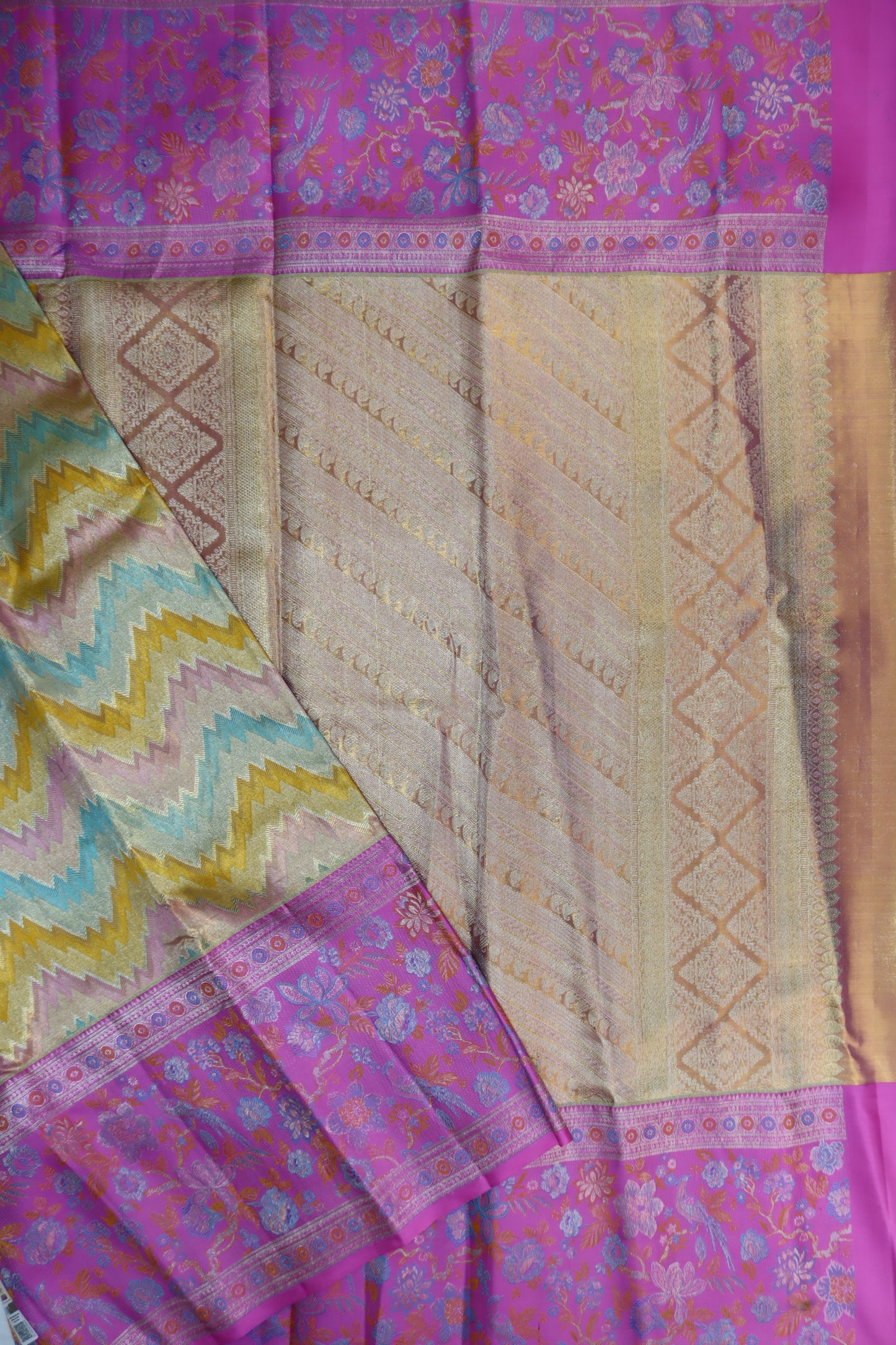 Exotic Multi-Pastel Color Kanchipuram Silk saree