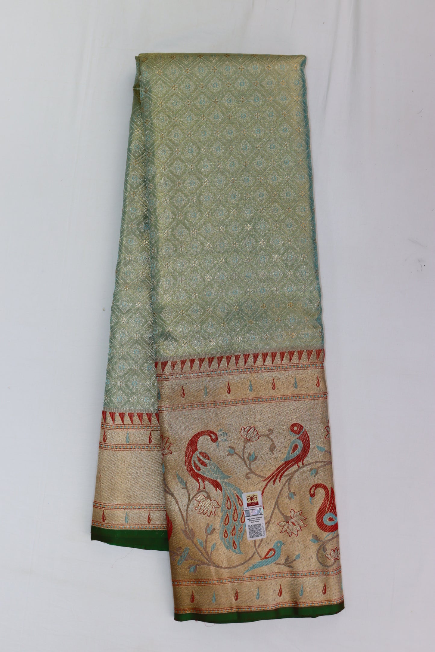 Graceful Sky Blue Kanchipuram Silk saree