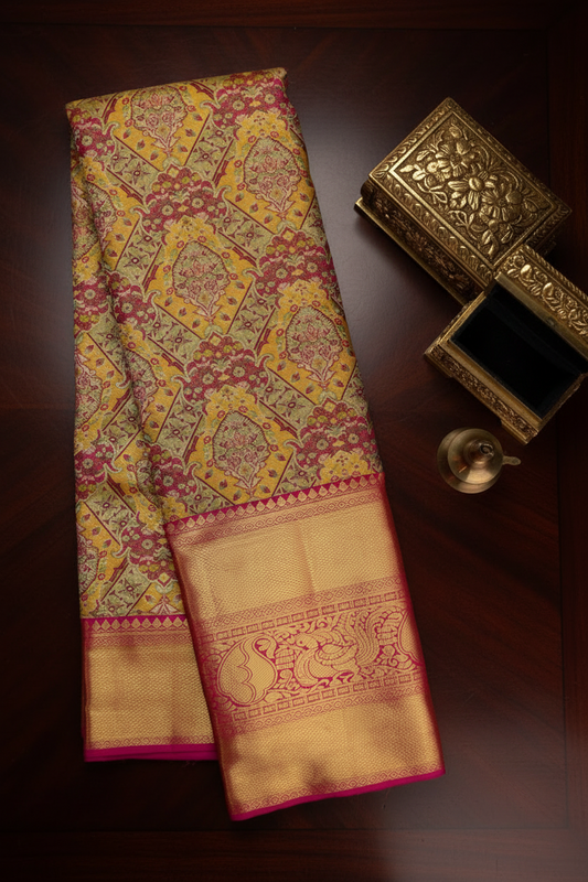 Timeless Multi-color Kanchipuram Silk Saree