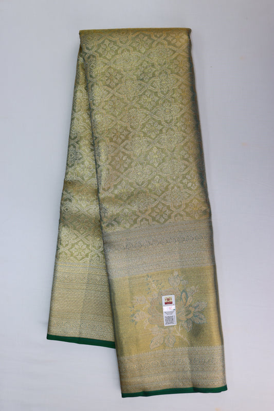 Rich Pastel Green Kanchipuram Silk Saree From Weavers and Best on Online