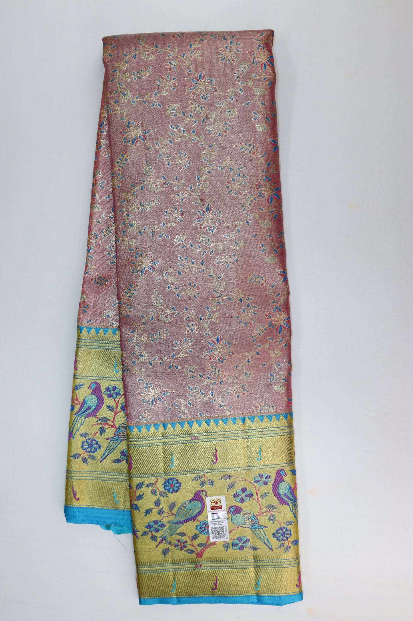 Exotic Baby Pink Kanchipuram Silk saree