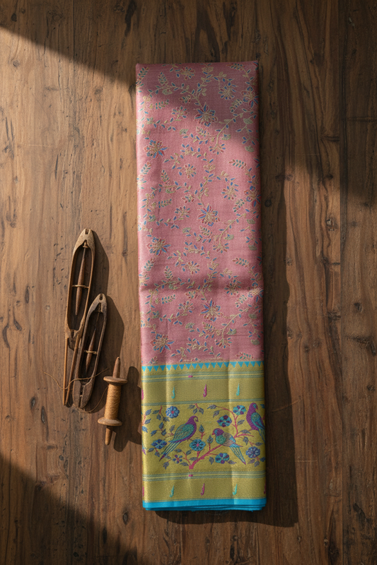 Exotic Baby Pink Kanchipuram Silk saree