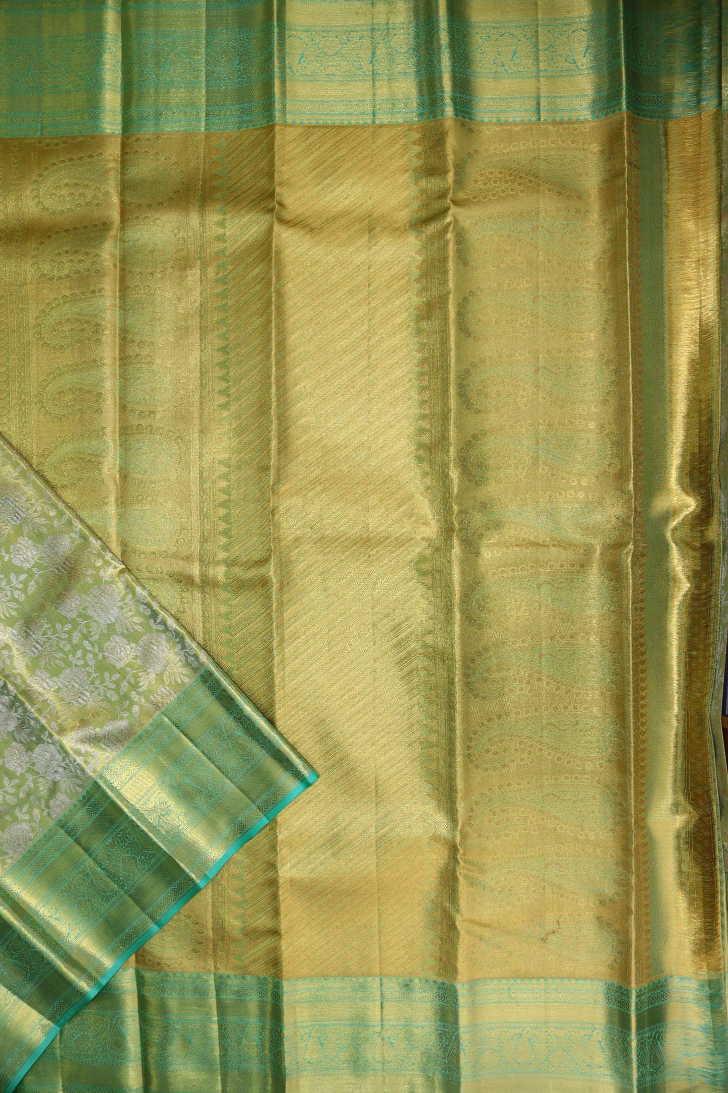 Luxury Lux Green Kanchipuram Silk Saree - My First Saree