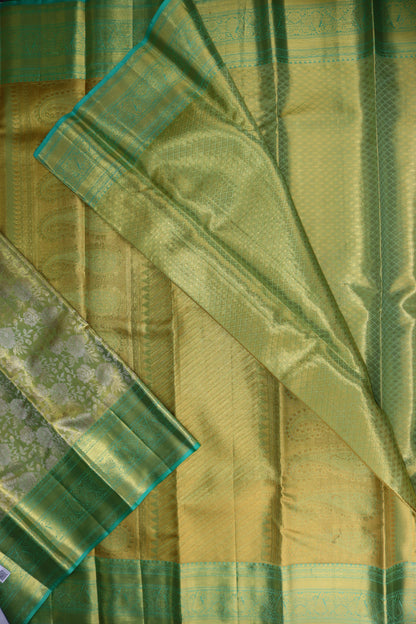 Luxury Lux Green Kanchipuram Silk Saree - My First Saree