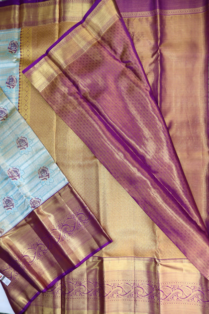 Rich Blue Kanchipuram Silk Saree