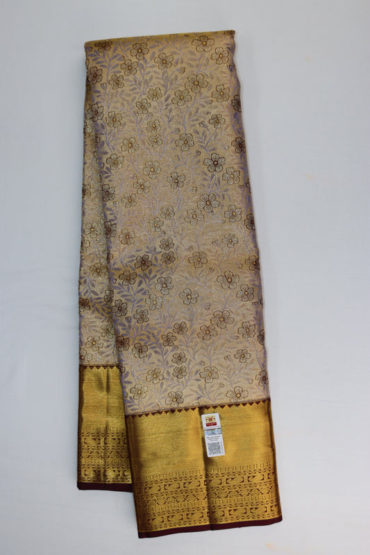 Exotic Cream Kanchipuram Silk Saree From Weavers and Best on Online