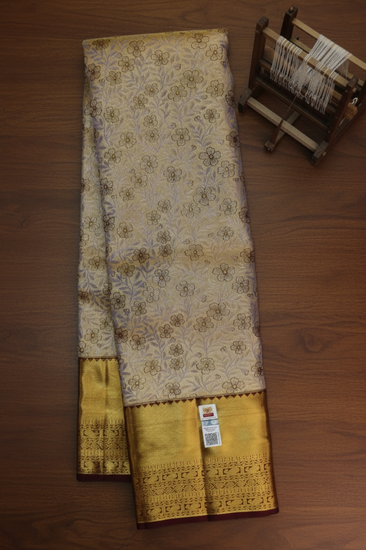 Exotic Cream Kanchipuram Silk Saree