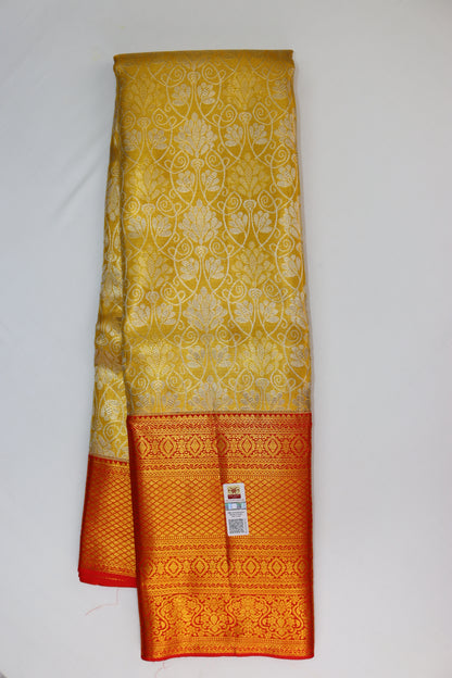 Traditional Yellow Kanchipuram Silk Saree From Weavers and Best on Online