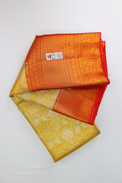 Traditional Yellow Kanchipuram Silk Saree From Weavers and Best on Online