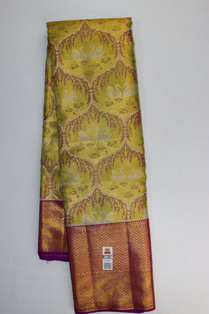 Classy Olive Green Kanchipuram Silk Saree