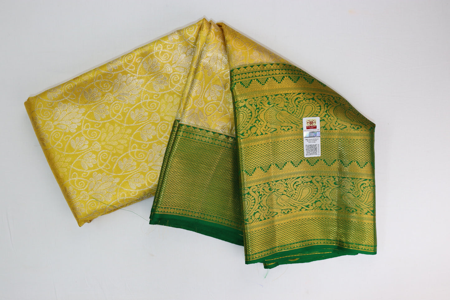 Traditional Yellow Kanchipuram Silk saree