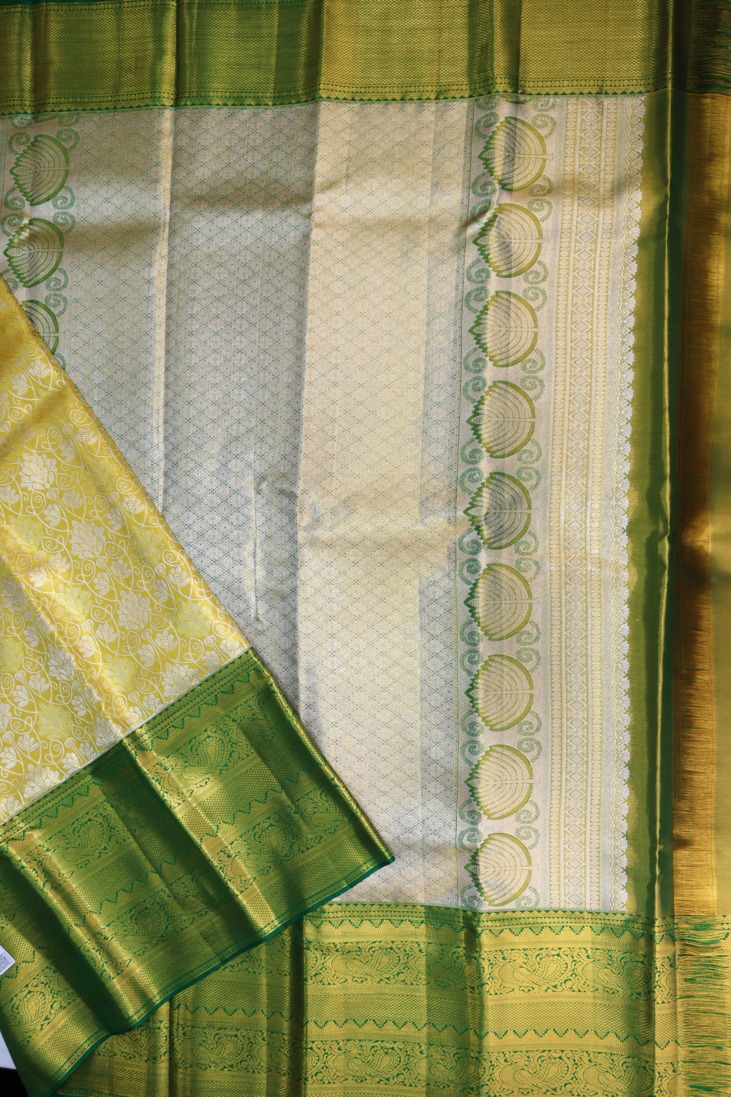 Traditional Yellow Kanchipuram Silk saree