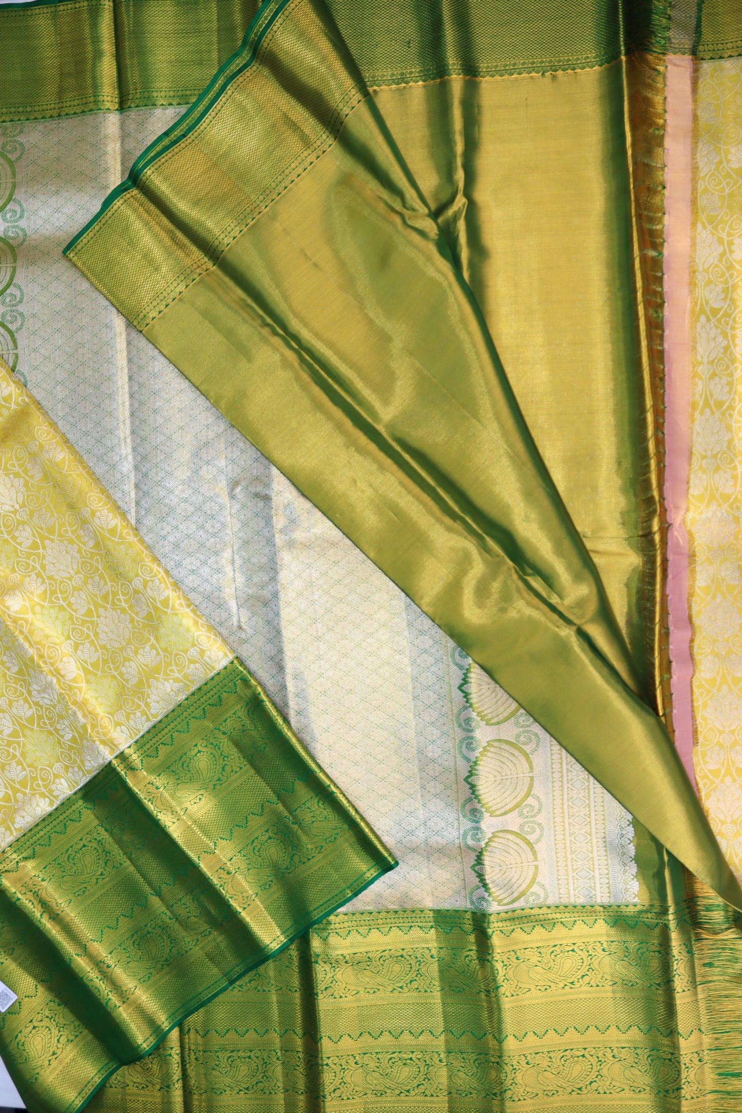 Traditional Yellow Kanchipuram Silk saree