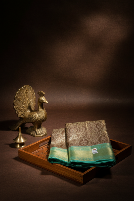 Exotic Dark Kanchipuram Silk Saree