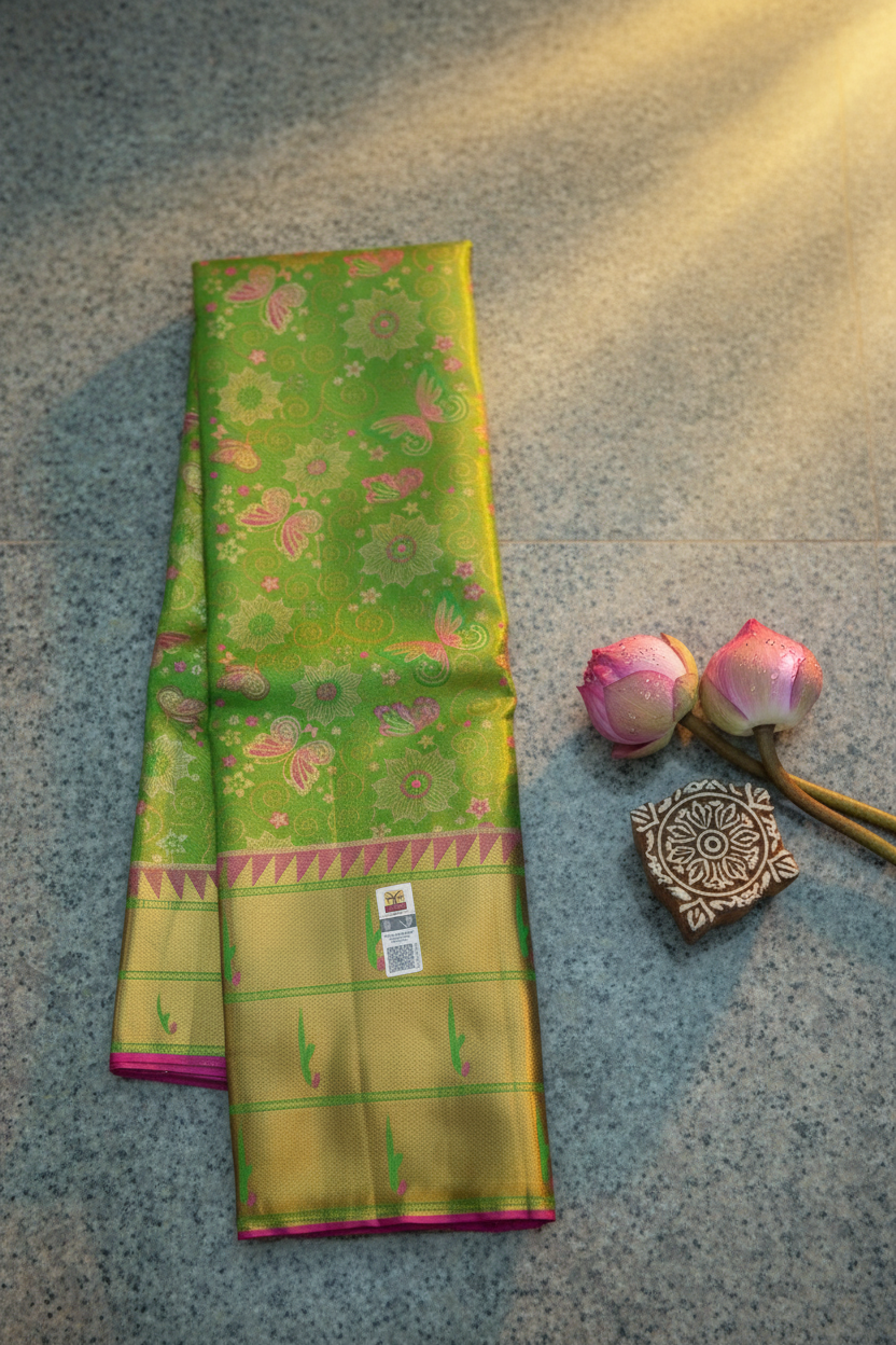 Classy Green Kanchipuram Silk Saree