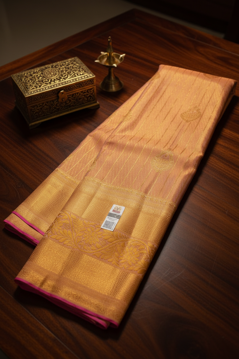 Rich Baby Pink Kanchipuram Silk Saree