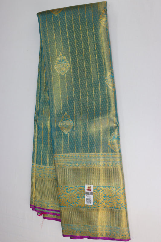 Exotic Baby Blue Kanchipuram Silk saree