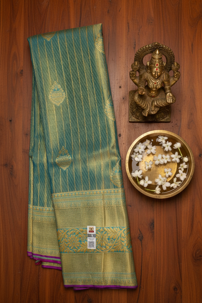 Exotic Baby Blue Kanchipuram Silk saree