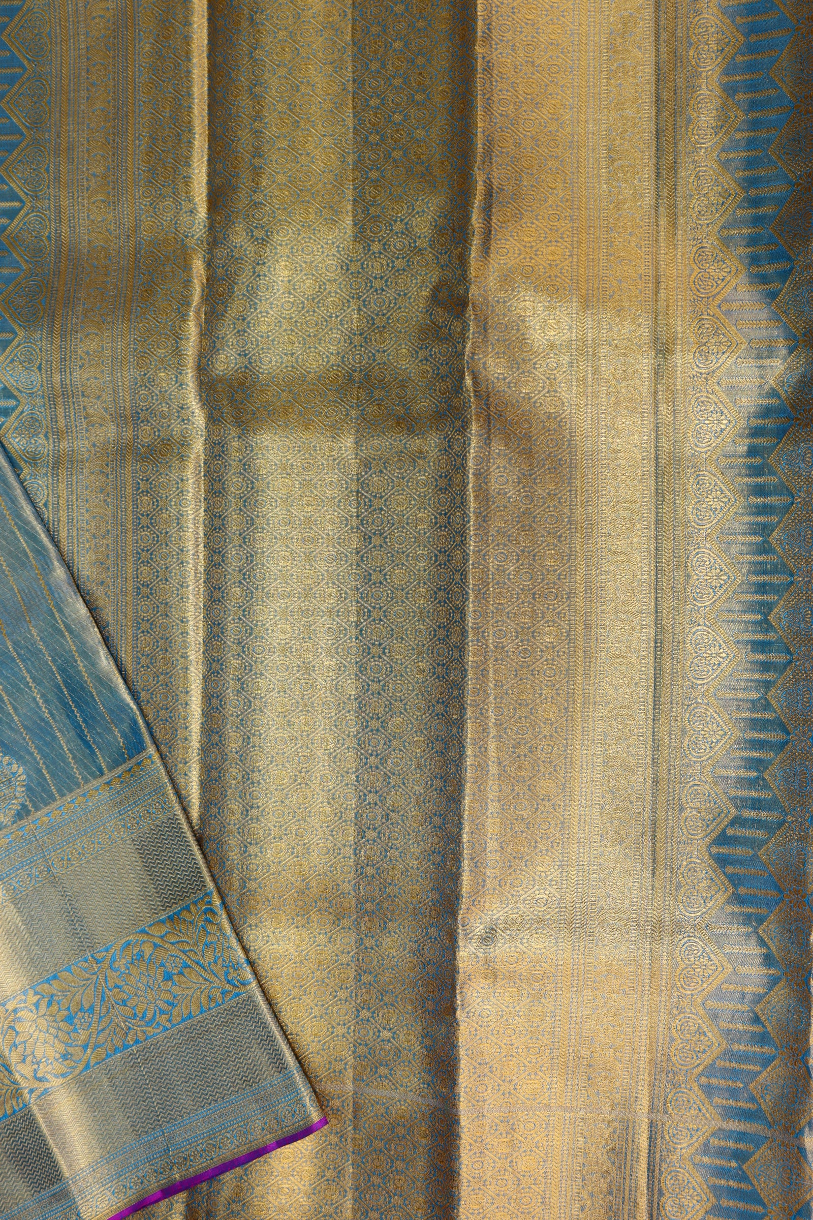 Exotic Baby Blue Kanchipuram Silk saree From Weavers and Best on Online