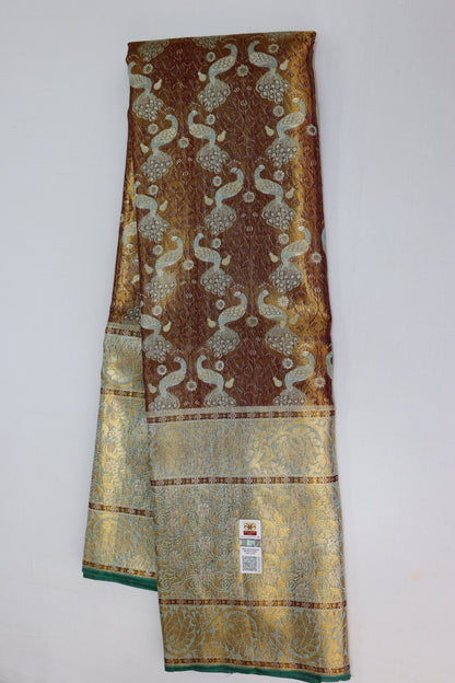 Classy Brown Kanchipuram Silk saree - My First Saree