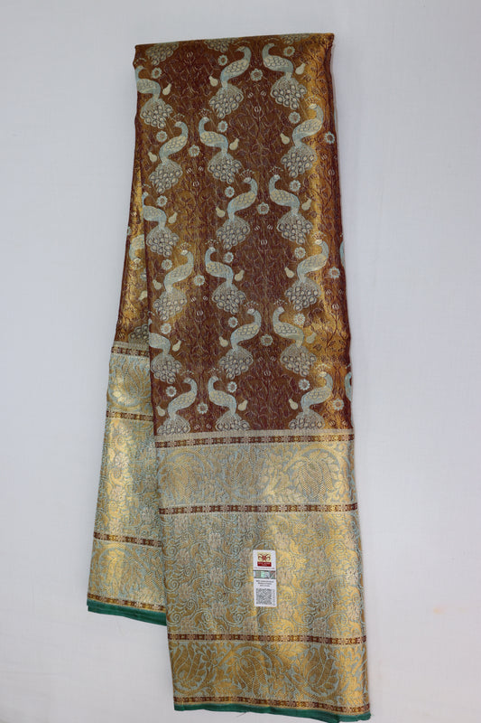 Classy Brown Kanchipuram Silk saree