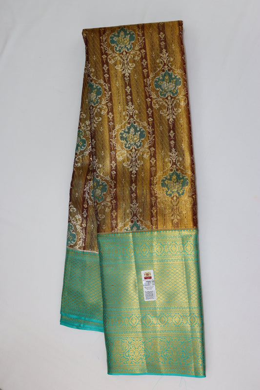 Classy Grey Kanchipuram Silk Saree From Weavers and Best on Online