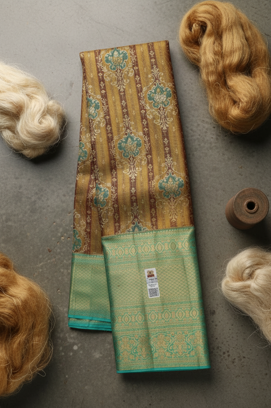 Classy Grey Kanchipuram Silk Saree