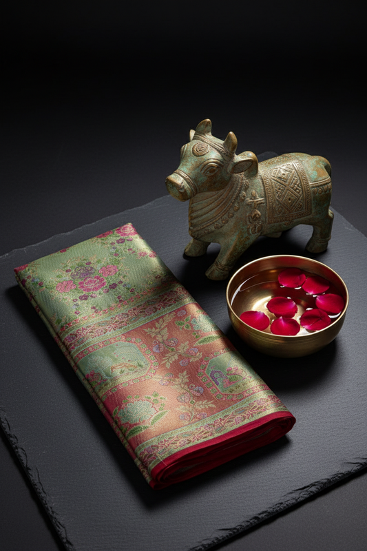 Graceful Multi-color Kanchipuram Silk Saree