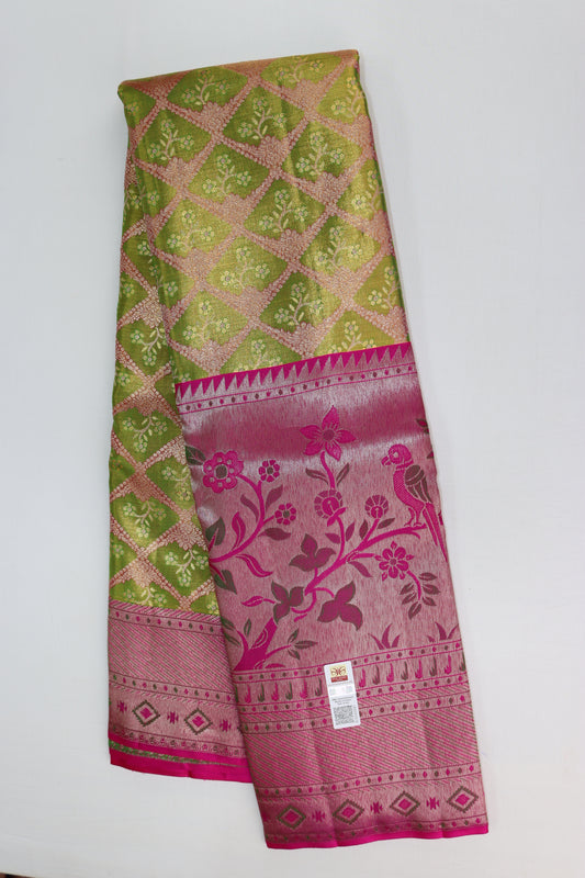 Classy Green Kanchipuram Silk Saree From Weavers and Best on Online