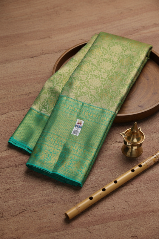 Exotic Pastel Green Kanchipuram Silk Saree
