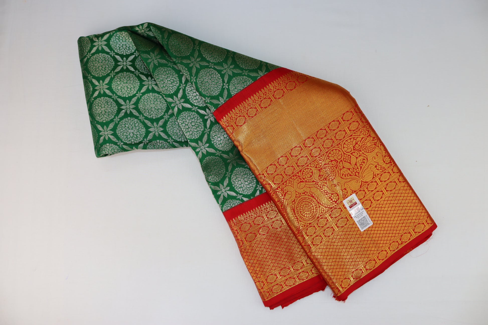 Bridal Green Kanchipuram Silk Saree From Weavers and Best on Online