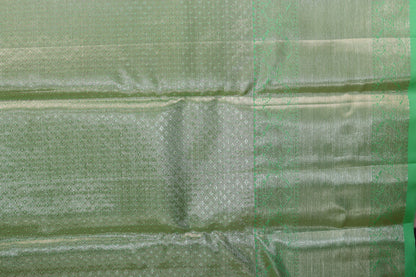 Classy Light green with Silver tone Kanchipuram Silk Saree - My First Saree