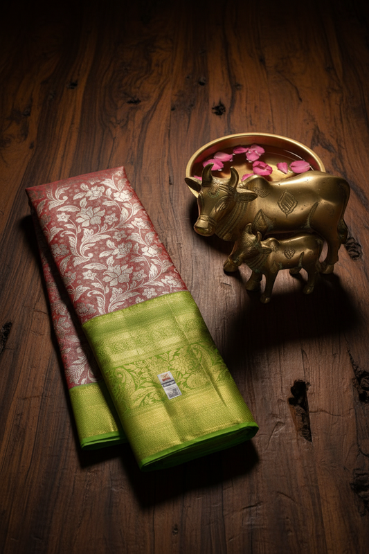 Authentic Pink Kanchipuram Silk Saree