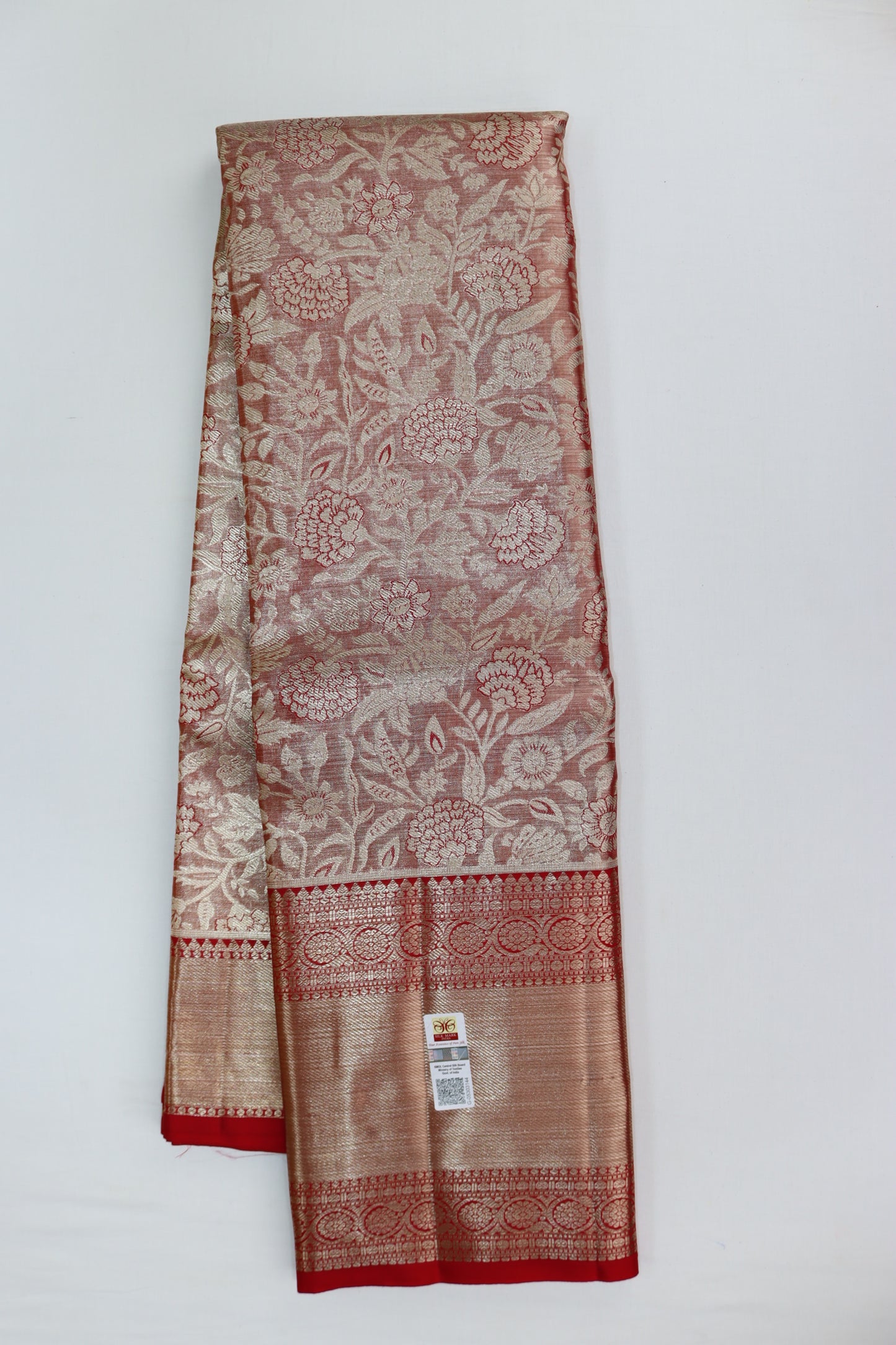 Beautiful Marron Red Kanchipuram Silk Saree