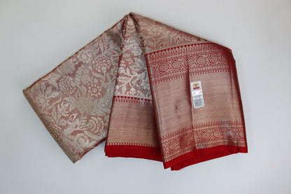 Beautiful Marron Red Kanchipuram Silk Saree - My First Saree