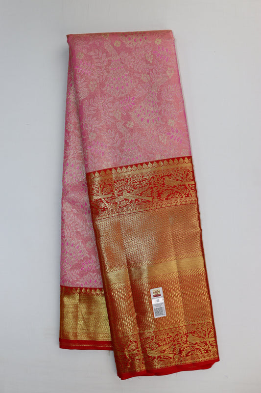 Graceful Pink Kanchipuram Silk Saree