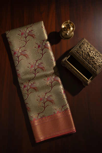 Traditional Multi-color Kanchipuram Silk Saree